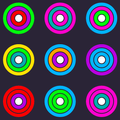 Color Rings Tic Tac Toe: Match 3 Puzzle Game