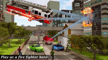 Flying Fire Truck Simulator capture d'écran 2