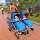 Sim virtuel bébé jumeau 3d icône