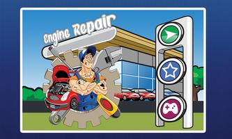 Engine Repair Mechanic Shop Affiche