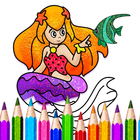 Mermaid Games: Coloring Pages-icoon