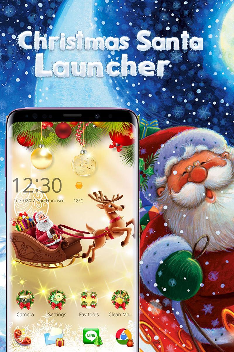 Fond Décran Animé Du Père Noël Launcher X De Noël Pour