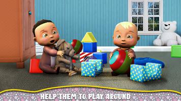 Twins Baby Daycare: Baby Care Affiche