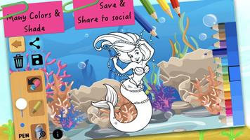Sirène - Jeux pour coloriage capture d'écran 3