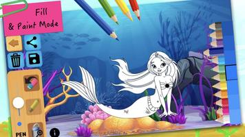 Mermaid coloring pages screenshot 1