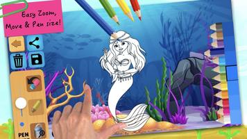 Mermaid coloring pages screenshot 2
