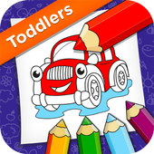 Coloring + ABC game Vehicles for Toddlers icon