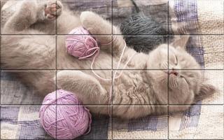 Tile Puzzle Cats Cartaz