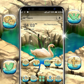 Swan Heart Pond Launcher Theme