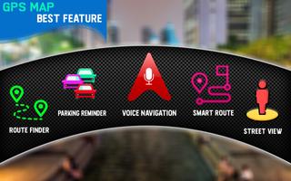 Navigation GPS en direct, rue, déplacement libre Affiche