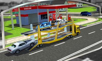 3D Car Transport Trailer Free الملصق