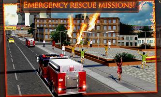 Fire Truck Emergency Rescue 3D Affiche