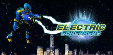 elektrisch Superheld Energie Stöße Stadt Rettung