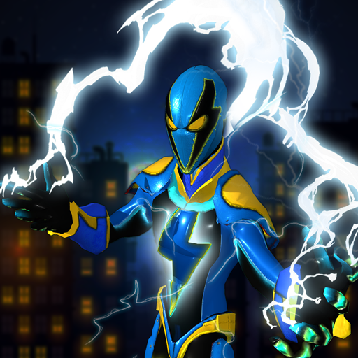 электрический супергероя энергия толчков город 3D