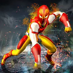 Скачать пламя герой летящий супергероя город боец APK