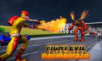 پوستر Flame Hero Flying Superhero City Rescue Mission