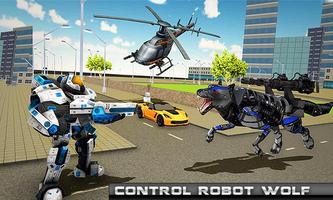 Wolf Robot Cop: Police Robot Transform Helicopter ảnh chụp màn hình 2