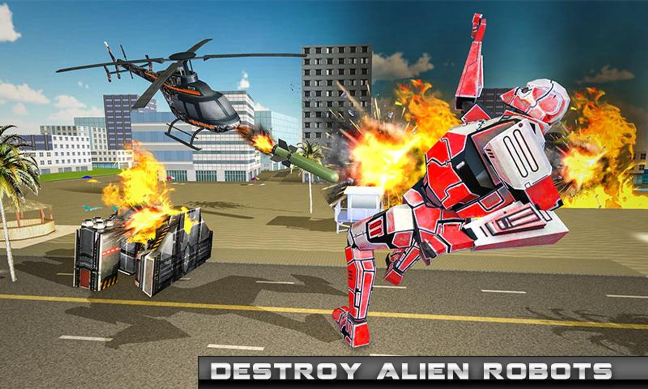 Helikopter Robot Berubah Futuristik Robot Serigala For Android APK