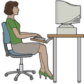 وضعية الجلوس امام الكمبيوتر icon