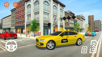 Grand Taxi simulator 3D game poster