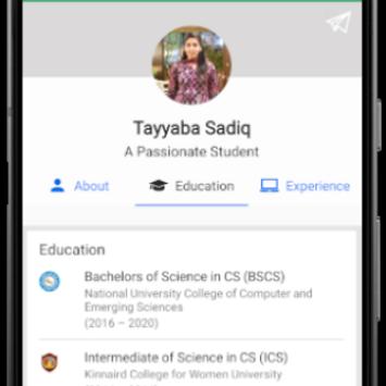 Tayyaba's CV screenshot 1