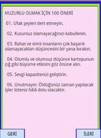 HUZURLU OLMAK İÇİN 100 ÖNERİ 스크린샷 1