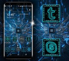 Hi-tech Circuit Launcher Theme постер