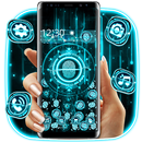 Tech Neon Finger Print Lock Gravity Theme APK