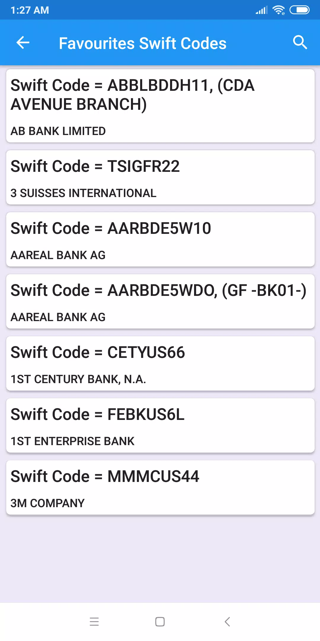 UK SWIFT/BIC BANK::Appstore for Android