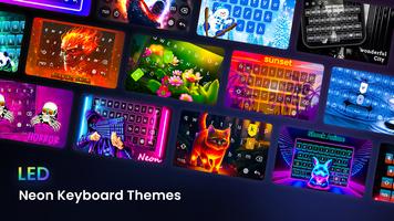 Neon LED Keyboard: RGB & Emoji poster