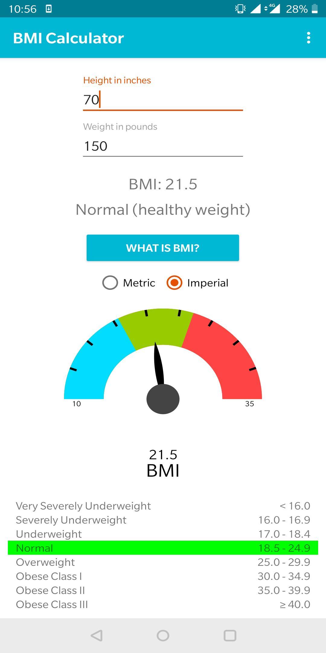 21 bmi BMI Calculator