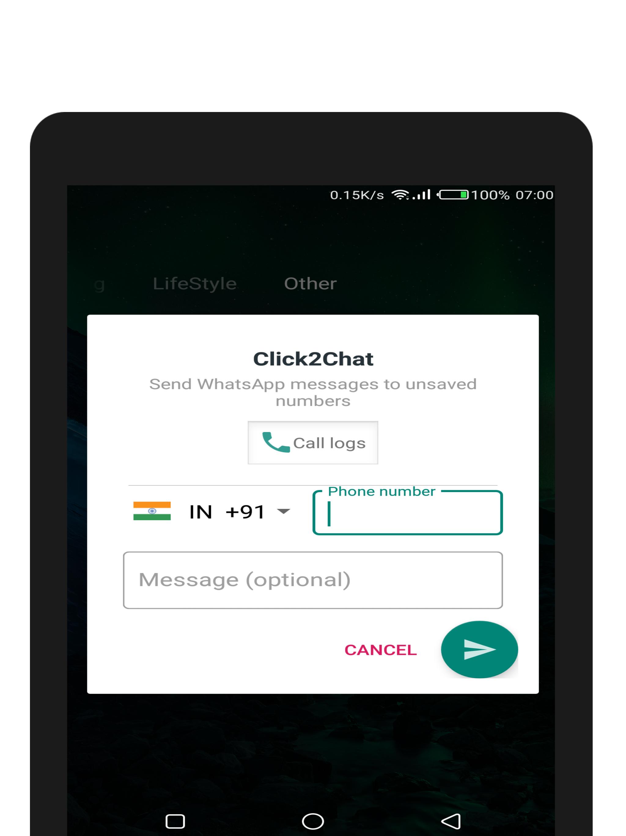 Click2Chat - WhatsApp Unsaved Contacts capture d'écran 1.