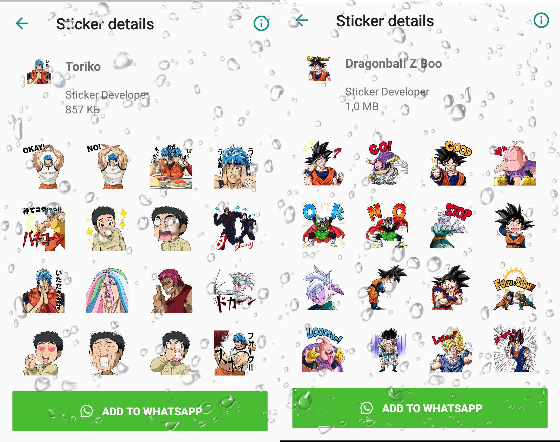 Whatsapp stickers anime pack