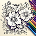 Flowers coloring pages