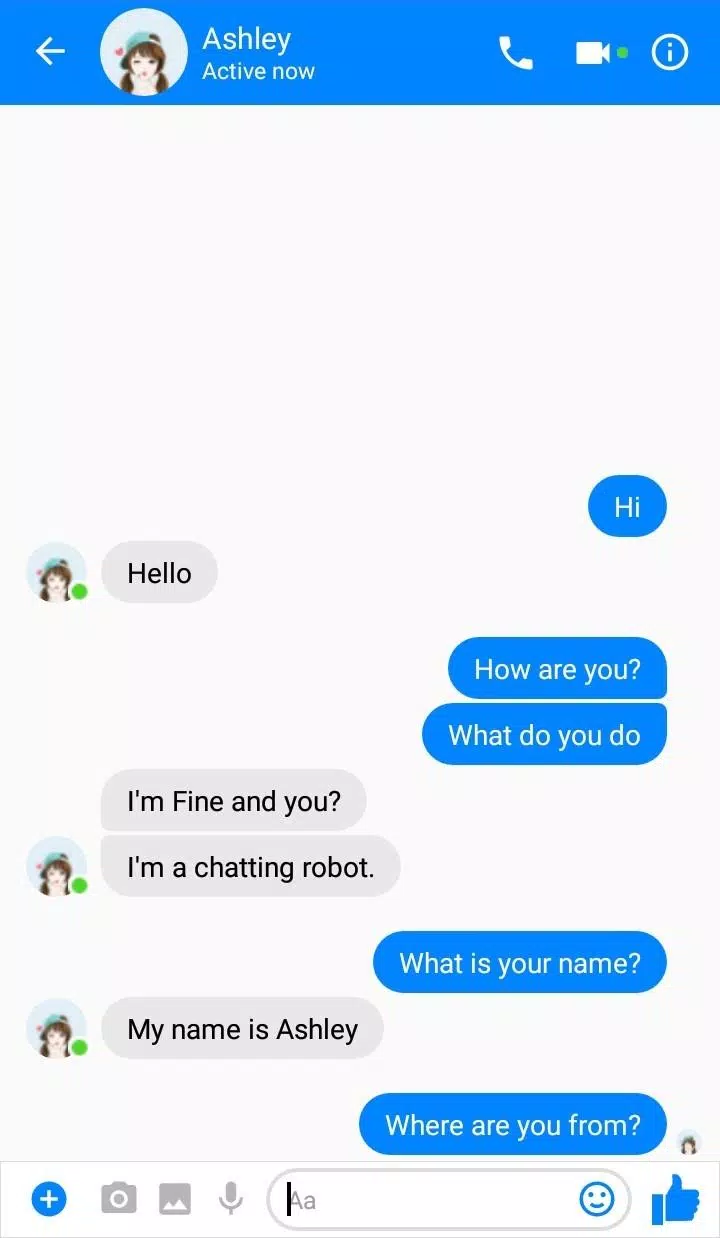 Fake chat conversation