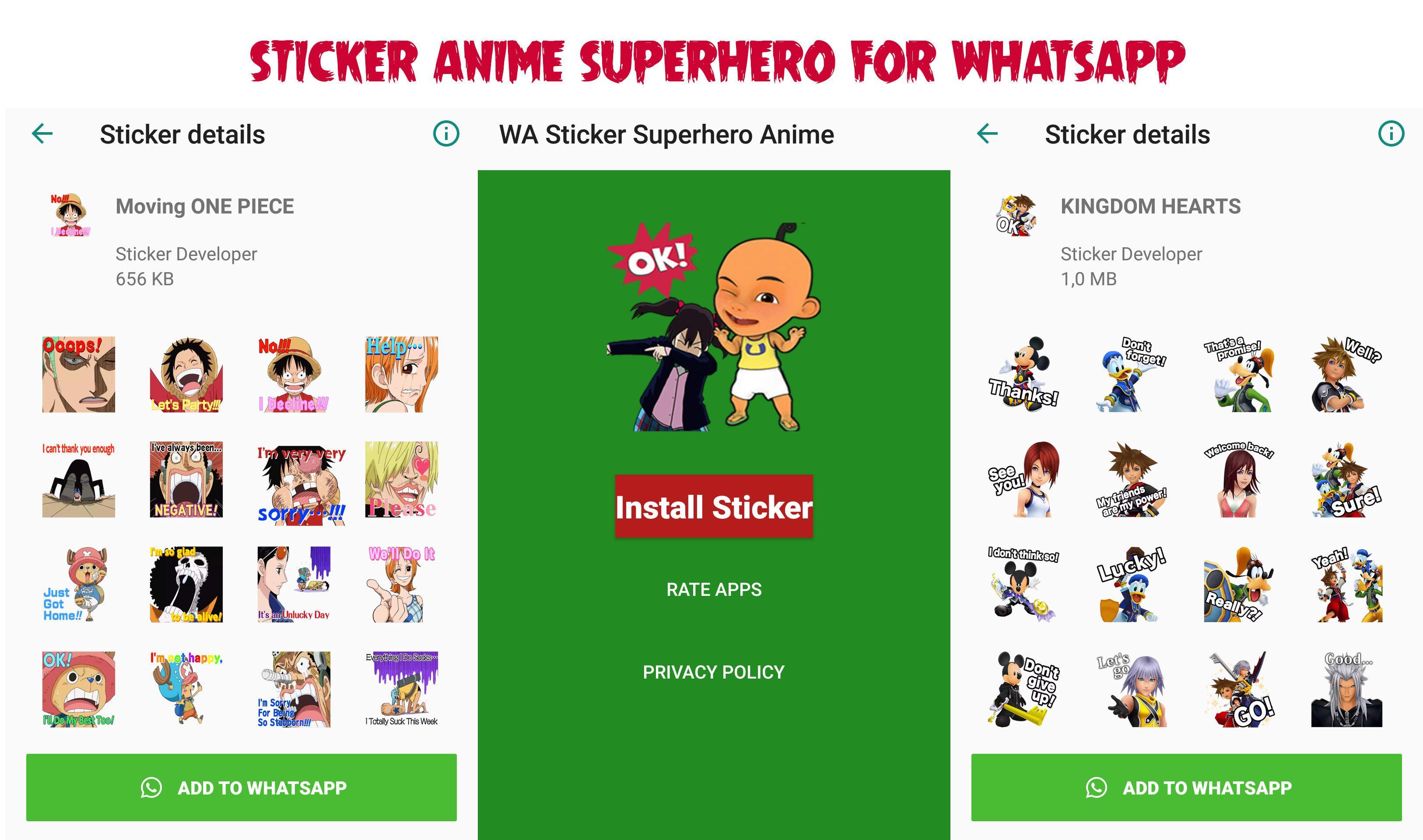 Wa Sticker Anime Superhero For Whatsapp For Android Apk
