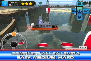 Police Boat Parking : 3D Race スクリーンショット 1