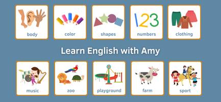 Learn English With Amy - Pro Cartaz