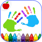 Kids Finger Painting Coloring Zeichen