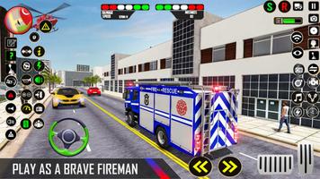 पुलिस फायर ट्रक एम्बुलेंस गेम स्क्रीनशॉट 3
