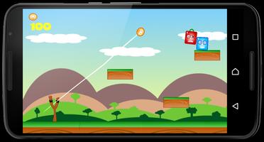 Knockdown blocks fruits slingshot الملصق