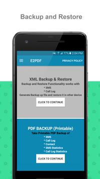 E2PDF - Backup Restore SMS,Call,Contact,TrueCaller पोस्टर