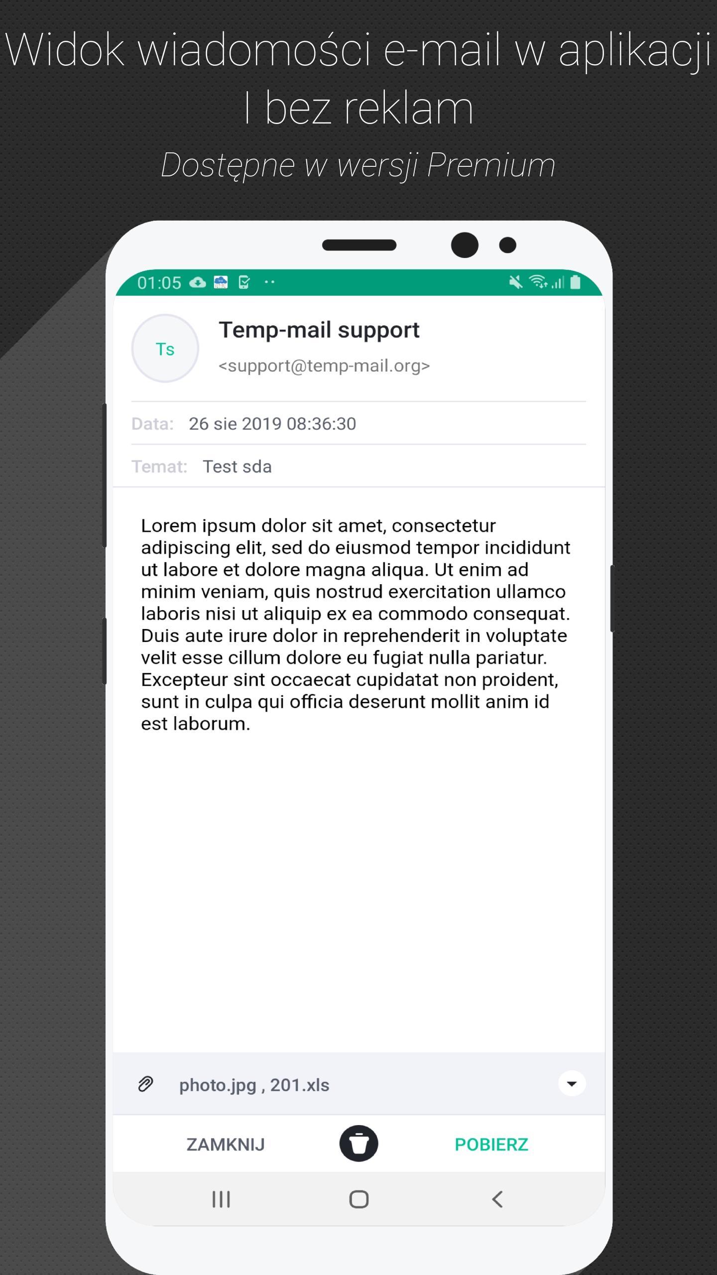 Temp Mail - Tymczasowy jednorazowy e-mail for Android - APK Download