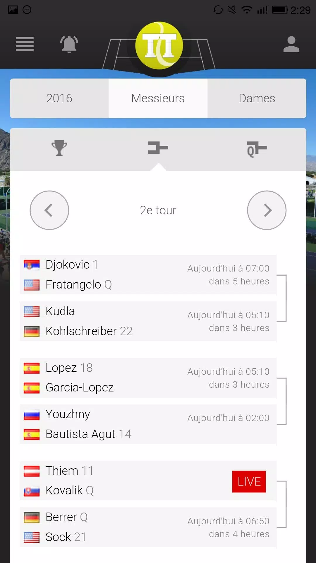 Tennis Temple Scores en direct APK pour Android Télécharger