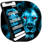 Flaming Wild Lion king SMS Dual Theme-icoon