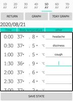 Body temperature memory screenshot 2