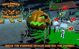 Halloween ville zombie Smash Affiche