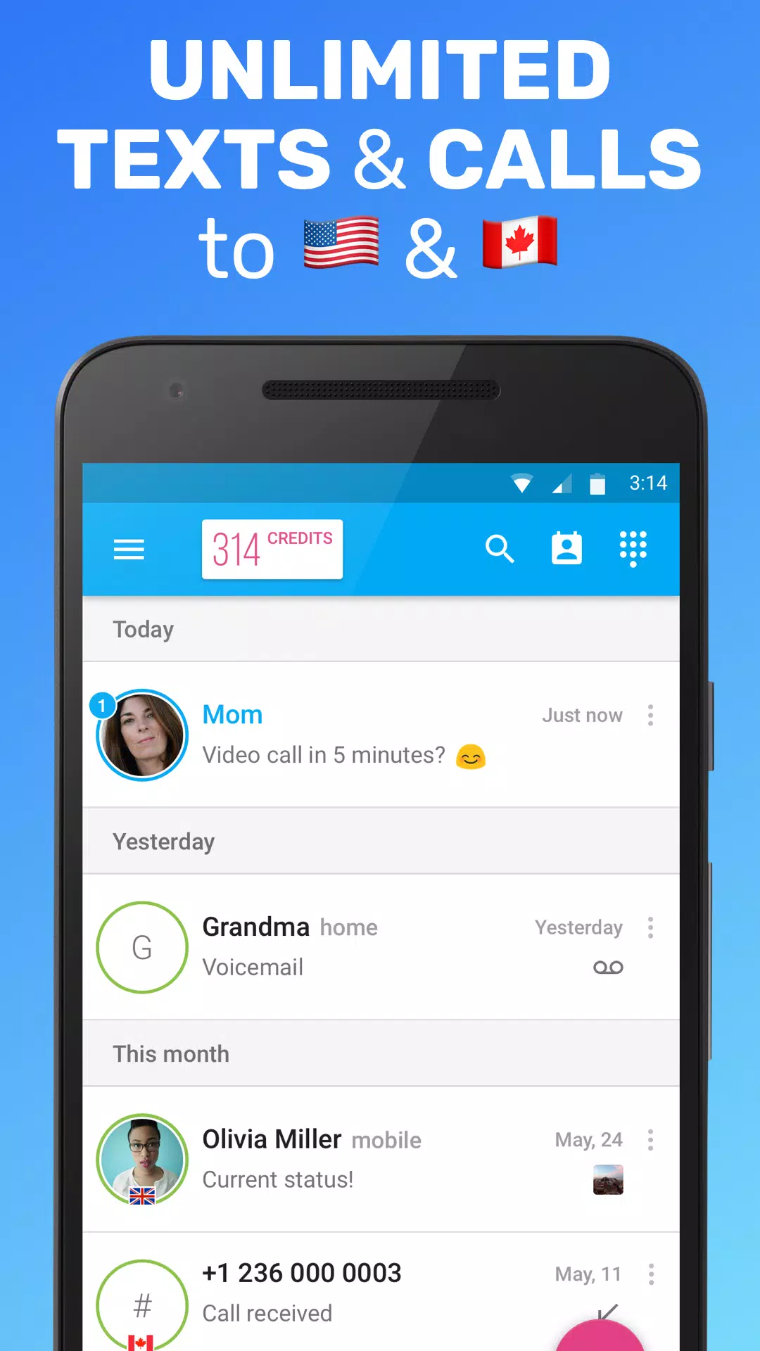 Download Free phone calls, free texting SMS on free number APK