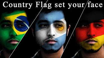 Flag Face - Flag on Pic poster