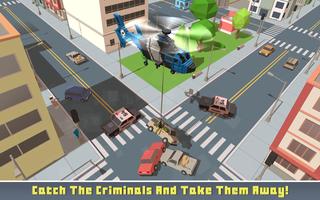 Blocky Helicopter City Heroes Affiche